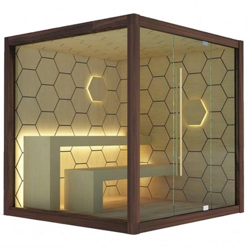 Сауна Hexagon, 210х250х250 см, нагрев 9 kW 230/400V 3~, цифровая панель, Тсуга канадская, внешняя установка