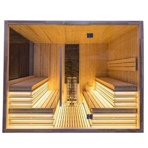 Сауна Miramonte, размер 200x200x210 см, нагрев 7 kW 230/400V 3~, цифровая панель, Тсуга канадская (фанера), внешняя установка