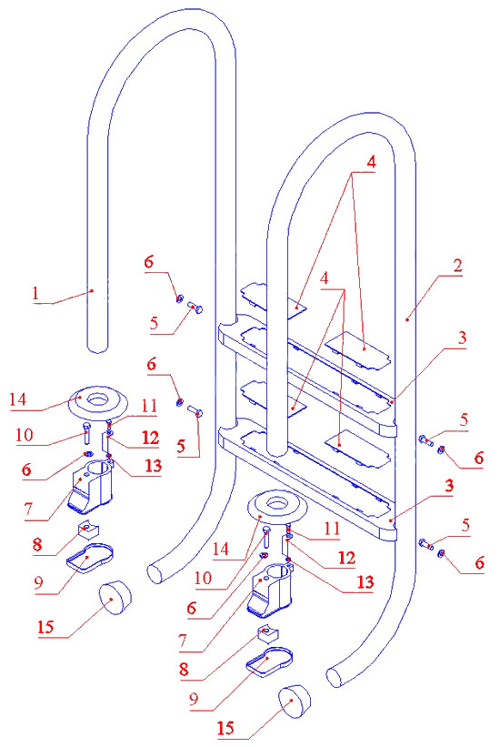 Накладка резиновая для ступени лестниц STANDARD, WALL Flexinox